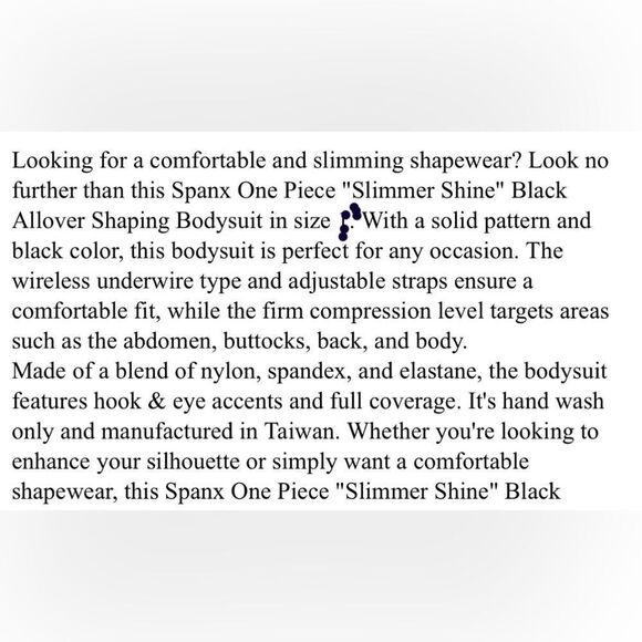 Assets By Spanx Red Hot Label Shape-wear Bodysuit Black Size 2X Slimming New - Picture 7 of 8